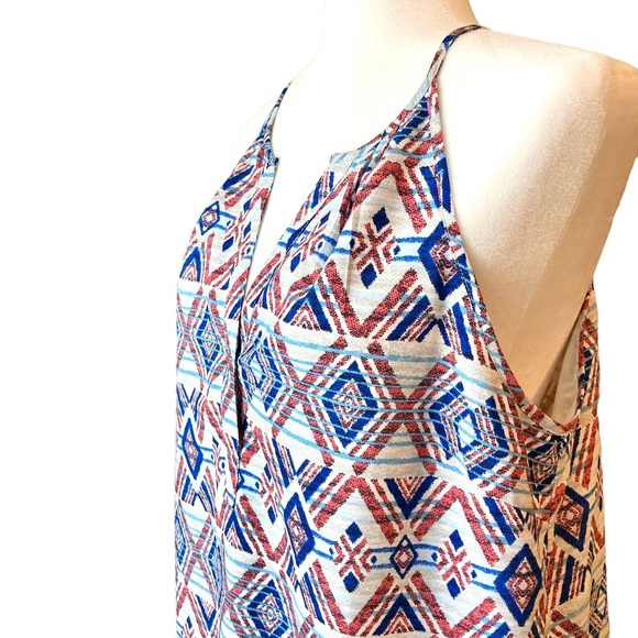 Skies Are Blue Women’s sleeveless halter geometric print shift dress, Sz L - Picture 3 of 15